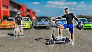 LES VRAIES VOITURES DE FAST AND FURIOUS VS MA TROTTINETTE ÉLECTRIQUE !