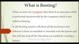 what is booting | brief explanation