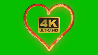 Love Valentine's Day Neon Heart Shape Green Screen Effects 4K
