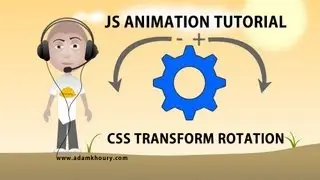 JavaScript animation tutorial HTML CSS transform rotate image spin smooth logo