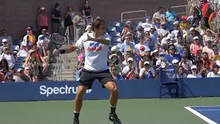 Roger Federer Forehand Slow Motion 2019 - Side View 