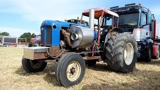 Detroit Diesel V8 on a Fordson Major doing Tractor Pulling