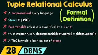 Tuple Relational Calculus (Formal Definition)