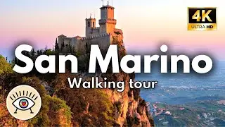 [4K] SAN MARINO Italy ✅ WALKING TOUR with Subtitles (Drone) 