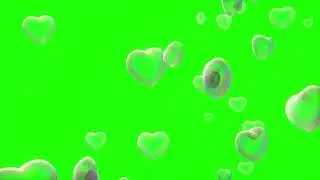 Green screen bubble hearts effect overlay Free download