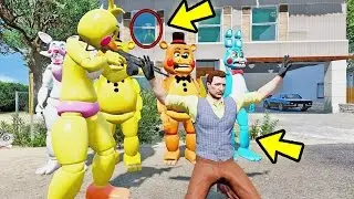 ANIMATRONICS vs HELLO NEIGHBOR MOD | GTA V FIVE NIGHTS AT FREDDY`S