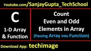 Count How many even and odd values array contains by passing array into function in c programming