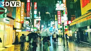 Heavy rain in the Tokyo Shibuya | VR180 VIDEO JAPAN