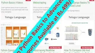 Python Basics To Advanced Level(Django, Web scraping, Real-time projects)