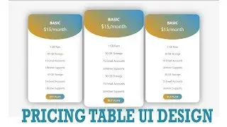 CSS Pricing Table UI Design  || How Design a Price Table HTML CSS