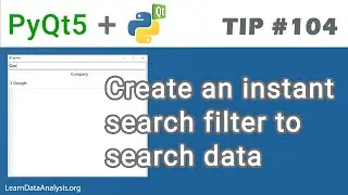 Create an instant search feature to search data in your table in PyQt5