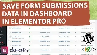 How to Save Form Submission Data in WordPress Dashboard in Elementor Pro