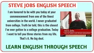 STORY -1 :Learn English Through STEVE JOBS Speech | Steve Jobs speech in English | English Speaking