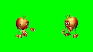 Dancing apples 🍏🍏   | green screen | chromakey | footage | Animation | Download | №324