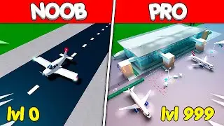 NOOB vs PRO BUILDING AIRPORT BATTLE ROBLOX TYCOON