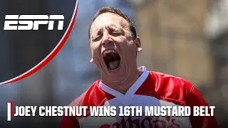 Joey Chestnut downs 62 hot dogs at 2023 Nathan's Famous Hot Dog Eating Contest to win 16th title 🌭🤯