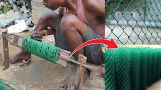 How to make a chain link fence | Handmade PVC coated chain link fencing DIY