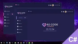 C#/ Modern Flat UI + Font Awesome Icons, Multicolor, Highlight button, WinForm