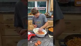 Joshua made dinner~ HiS FAMOUS PiZZA CASSEROLE 