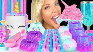 ASMR PASTEL FOOD, UNICORN CAKESICLES, EDIBLE POP IT, SPRINKLES, POP ROCKS, UNICORN FOOD MUKBANG 먹방