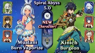 C0 Kinich Burgeon & C0 Mualani Burn Vape | NEW Spiral Abyss 5.0 - Floor 12 3 Stars | Genshin Impact