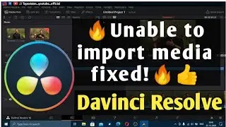Unable to import Media in Davinci Resolve 16 | Fixed 💯 working !!