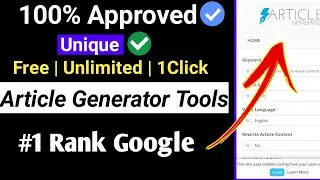 100% FREE Unique Article Generator Tool | Best Article Generator Tool