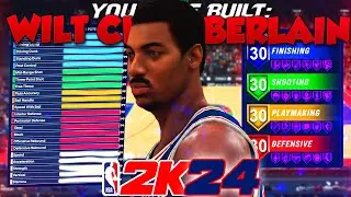 NBA 2K24 *DOMINANT* WILT CHAMBERLAIN BUILD | OVERPOWERED 2-WAY POST-SCORER W/ SHOOTING & 95 STRENGTH