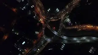 Aerial view of city traffic at night|| Free Download - 1080p HD Version || non copy righted