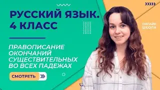 Правописание окончаний существительных во всех падежах. Видеоурок 15. Русский язык 4 класс