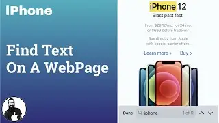 Find Text On A WebPage on iPhone 