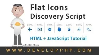 Flat Icons HTML Code Symbols Discovery JavaScript