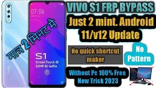 VIVO S1 (PD1913f) FRP Bypass Just 2 Mint || Android 11/12 Update ll Google Account Bypass Without Pc