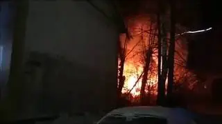 Пожар в сараях // РИАМО в Подольске