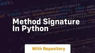 method signature in python