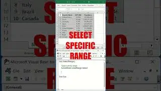Select Range with Excel VBA #shorts