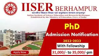 PhD Admission 2021 in IISER Berhampur | IISER Berhampur PhD Admission Notice 2021