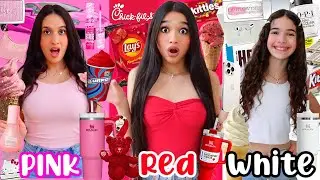 SHOPPING & EATING IN OUR COLOR ❤️💗🤍