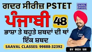 DAY-48 Punjabi  For P1 & P2 Both PSTET  | SAAVAL CLASSES || M: 99888-32392