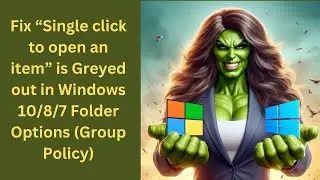 Fix “Single click to open an item” is Greyed out in Windows 10/8/7 Folder Options (Group Policy)