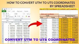 How to convert utm to uts coordinates with excel sheet
