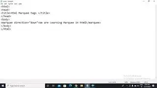 Marquee Tags In Html