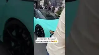 Lamborghini Aventador Melts front grill of Audi R8!