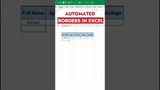 Create Automated Borders in Excel #explorer