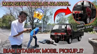 KESERUAN#53 | Main Sepatu Roda Dijalan Raya, Bian Ketabrak Mobil??