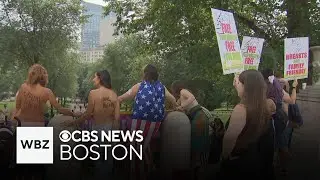 Topless protesters call for gender equality at rally on Boston Common