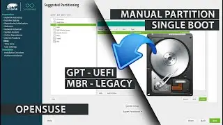 Manual Partition OpenSUSE Tumbleweed | GPT UEFI | MBR LEGACY | Single Boot OpenSUSE Install