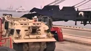 Латвия. Прибытие 120 американских танков Abrams и БМП Bradley. 09.03.2014.