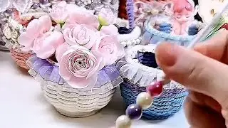 Paper Cup Woolen basket 🧺 DIY full tutorial | How to make sanitary Cup basket 🧺