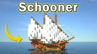 Minecraft Tutorial: How to Make a Boat/Ship (Schooner)